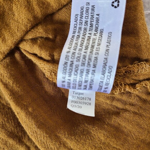 Universal Thread Long Sleeve Oversized Button Up Shirt Womens S Mustard Tan - Picture 5 of 8